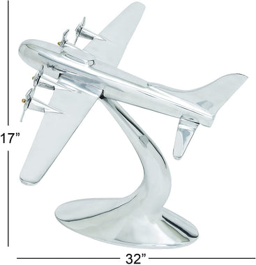 Aluminum Airplane Decor 32 by 17-Inch