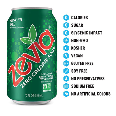 Zevia Zero Calorie Soda, Rainbow Variety Pack