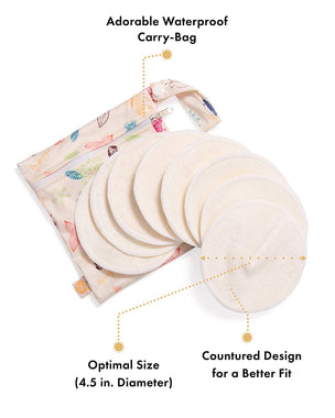 Organic Washable Breast Pads 8 Pack | Reusable