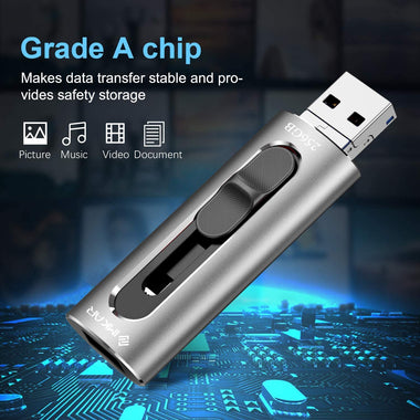 USB3.0 Flash Drives 256GB Compatible with Mobile Phone & Computers.