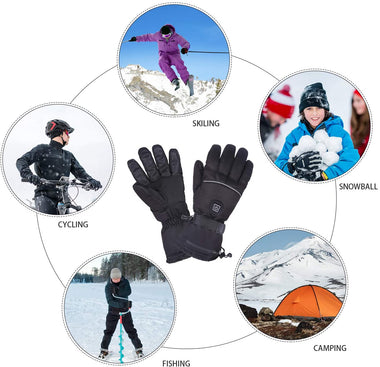 SkyGenius Heated Gloves, Heated Ski Gloves for Men Women-Rechargeable