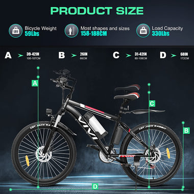 Electric Bicycle 350W/500W Ebike, 20MPH with Removable Battery