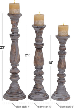 Deco 79 Wooden Candle Stand