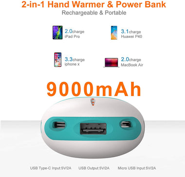 DEGBIT 9000mAh 14H Long-Lasting Rechargeable Hand Warmer
