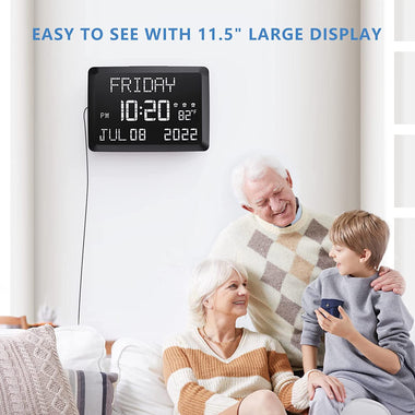 Digital Clock, Raynic 11.5" Large LED Word Display
