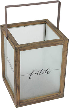 Stonebriar Frosted Glass Rustic Square Wood