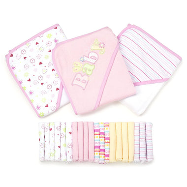 Spasilk Baby Bath Hooded Towels and Washcloths Set (23 Piece)