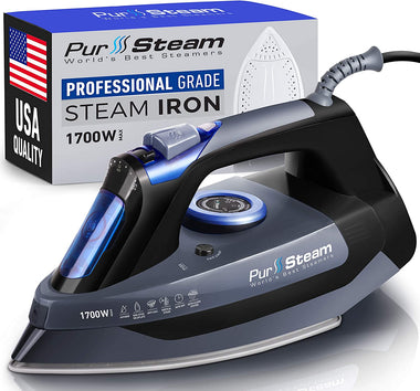 PurSteam Professional Grade 1700W Steam Iron with Rapid Even Heat