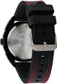 Forza, Quartz Plastic and Silicone Strap Casual Watch, Black with Red Detail, Men, 830515
