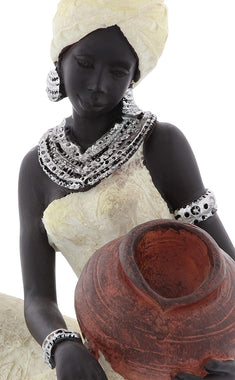 Polystone African Figure Sculpture