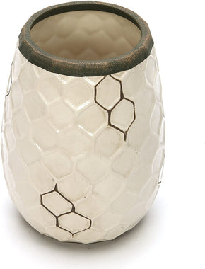Hosley Ceramic Honeycomb Vase 7.5 Inch