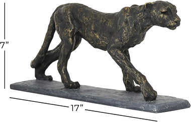 Resin Rustic Leopard Sculpture