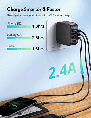 USB Wall Charger 40W 8A 4-Port Multi-Port Travel