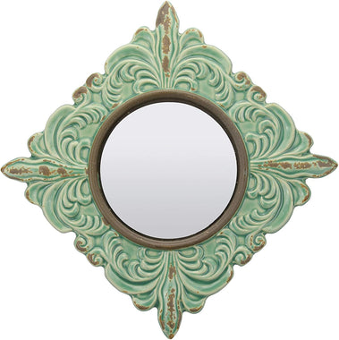 Antique Diamond Shape Ceramic Mirror