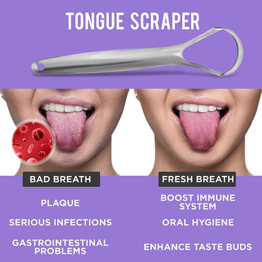 ongue Scraper (2 Pack), Reduce Bad Breath (Medical Grade)