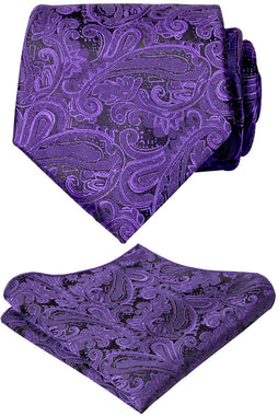 Alizeal Handmade Paisley Floral Tie with Pocket
