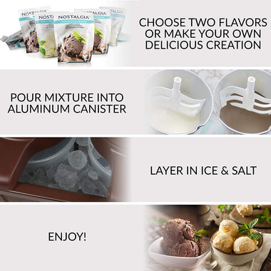 Double Flavor Electric Bucket Ice Cream Maker Makes 4-Quarts in Minutes