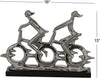 Porcelain Sculpture Cyclists 13 x 18 x 3"