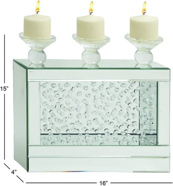 Glass Wood Candle Holder