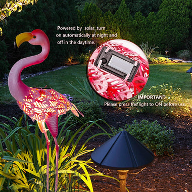 Solar Flamingo Outdoor Garden Statues