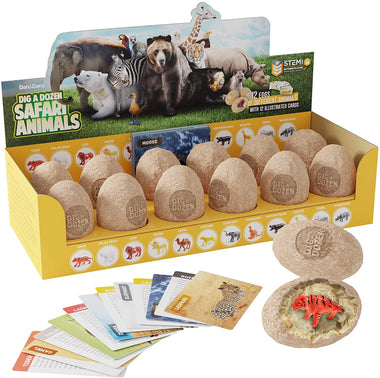 Dig a Dozen Safari Animals Kit - Break Open