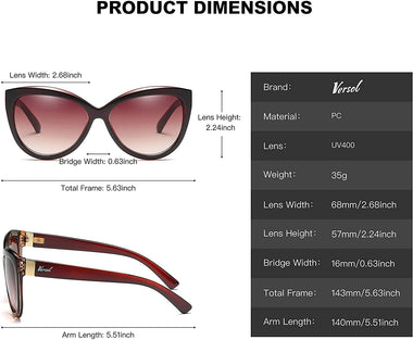 Versol Oversized Cateye Sunglasses for Women