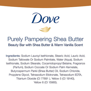 Dove Purely Pampering Beauty Bar For Softer Skin Shea Butter More Moisturizing