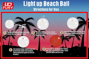 LED Glow in The Dark Beach Ball Toy with Color Changing Lights