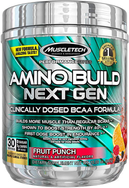 MuscleTech Amino Build | 7g of BCAAs + Electrolytes-(30 Servings)