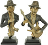 Set of 2 Polystone Vintage Musician Sculpture
