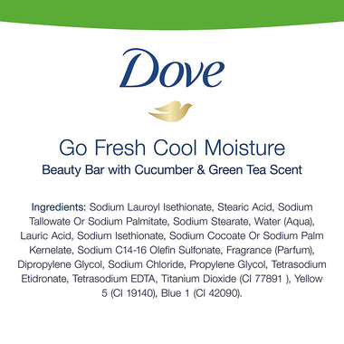 Dove Go Fresh Beauty Bar Gentle Cleanser for Softer and Smoother Skin