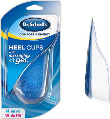 Dr. Scholl's HEEL CUPS with Massaging Gel (One Size) // Heel Protection with All-Day