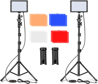 LED Video Light 11 Brightness/4 Color Filters Dimmable Photography