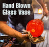 Purse vase for flowers (handmade) glass bag