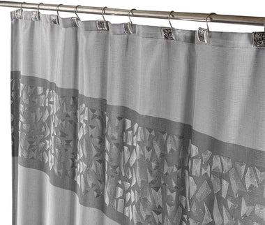 Grey Fabric Shower Curtain for Bathroom