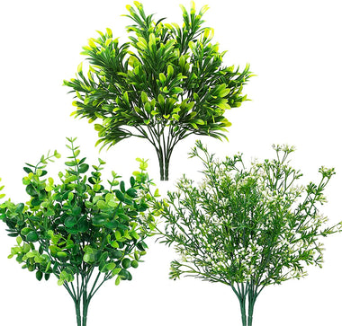 6 Bundles Artificial Greenery Stems Mixed Fake Plants Decoration Piece