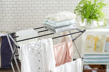 AmazonBasics Foldable Clothes Drying Laundry Rack - Chrome