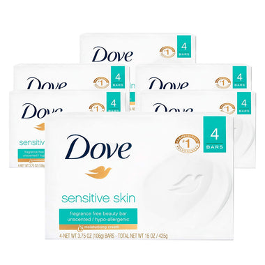 Dove Moisturizing Beauty Bar for Softer Skin, Fragrance-Free, Hypoallergenic.