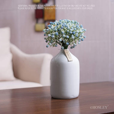 Hosley 8 Inch High White Ceramic Vase