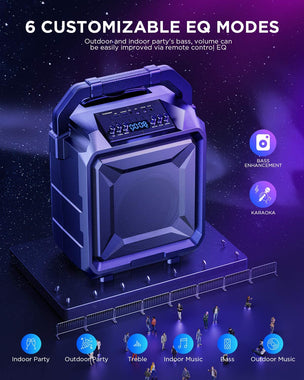 Bomaker 500W PA System Rechargeable, 6 EQ Mode Karaoke DJ Machine
