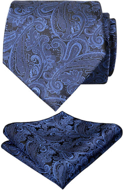 Alizeal Handmade Paisley Floral Tie with Pocket