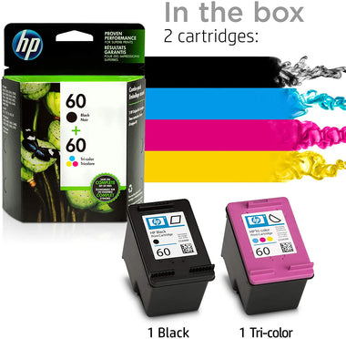 60 | 2 Ink Cartridges | Black, Tri-color | CC640WN, CC643WN