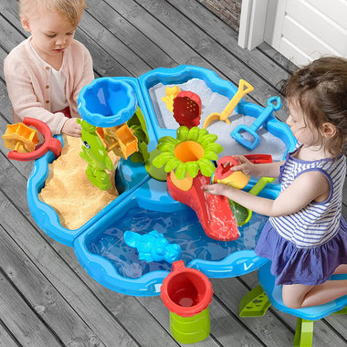 TEMI 3-in-1 Sand Water Table, 28PCS Kids Beach Summer Toys