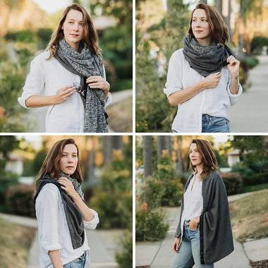 Travel Scarf - Infinity Scarf With Zipper Pocket & Customizable Snaps
