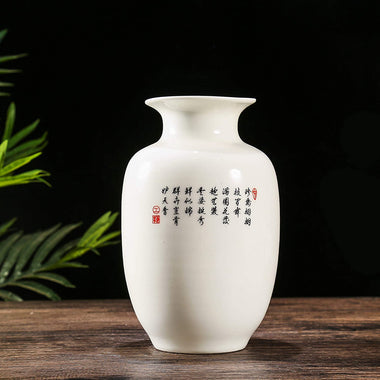 White Ceramic Vase with Stand Porcelain Gift