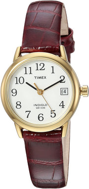 Timex Women's Indiglo Easy Reader Quartz Analog Leather Strap Watch