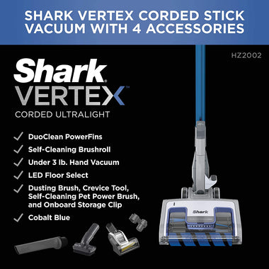 HZ2002 Vertex Corded Ultralight DuoClean PowerFins Stick Vacuum