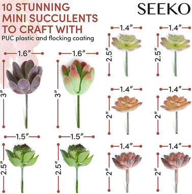 SEEKO Unpotted Mini Succulents Artificial