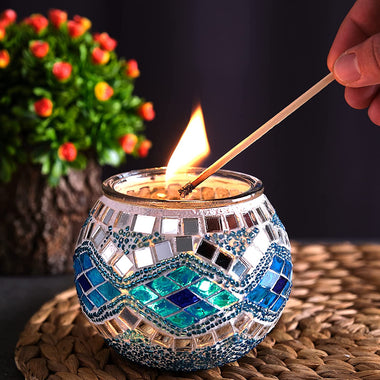 Mosaic Candle Holder Handmade
