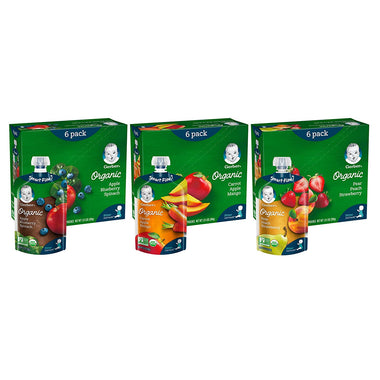 Gerber Organic Fruit & Veggie Variety Pack Pureed Baby Food